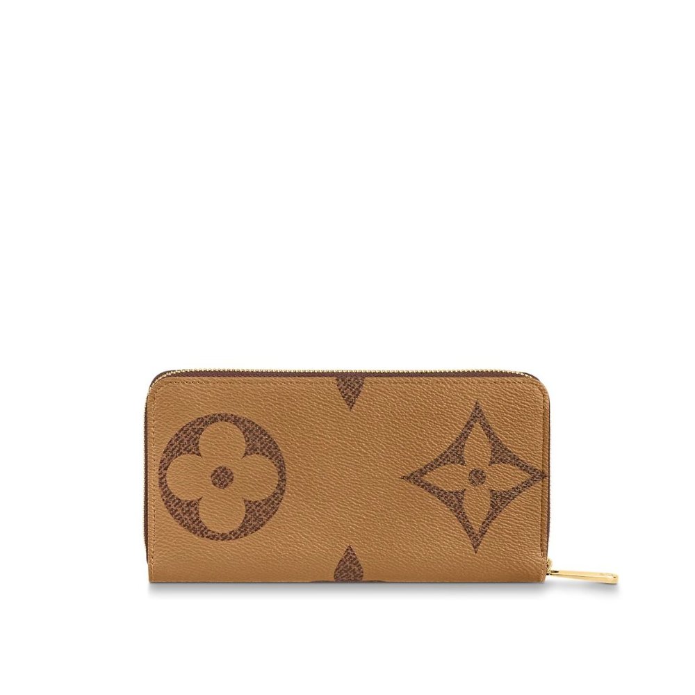 Authentic LOUIS VUITTON GIANT MONOGRAM REVERSE ZIPPY WALLET LONG